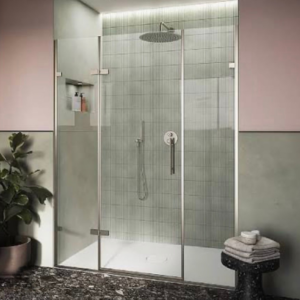 Swing Shower Door with Two Fixed Panels